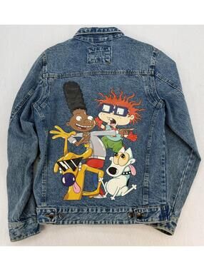 80s Members Only Denim Jacket Small Blue Nickelodeon Vintage Streetwear